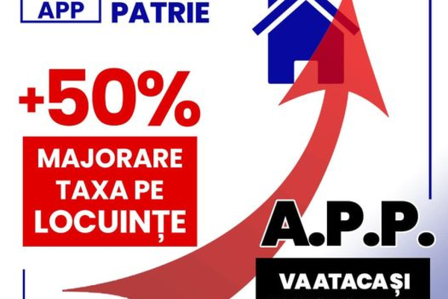 Alianța Pentru Patrie va ataca și noua decizie a Guvernului privind majorarea taxelor pe locuințe cu 50% din 1 ianuarie 2023! 